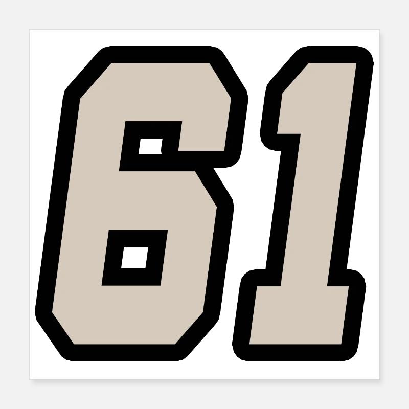 Nummer einundsechzig 61 Poster 40x40 cm