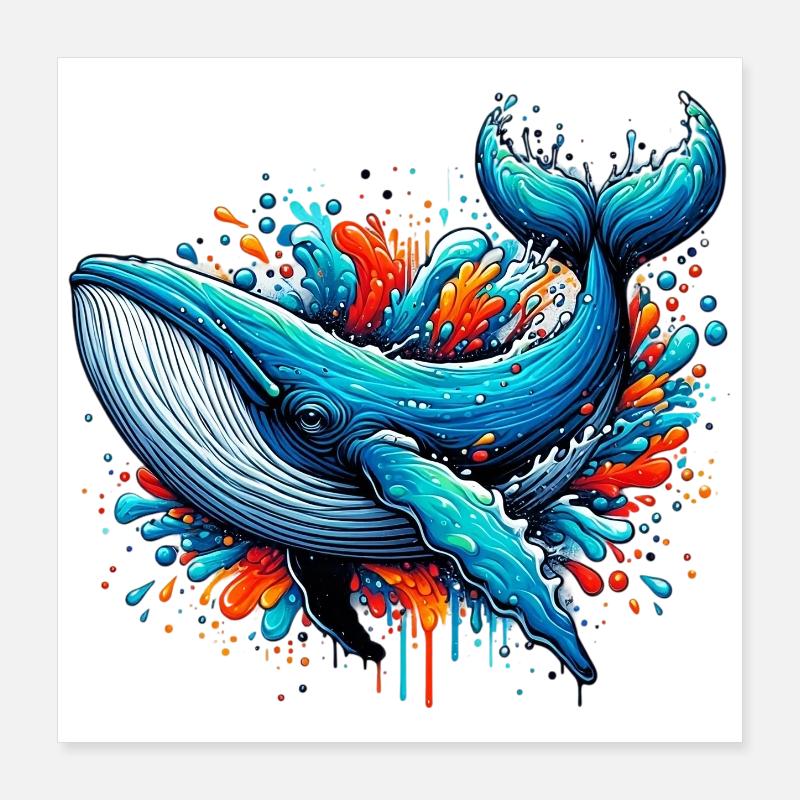 Baleine Poster 40 x 40 cm