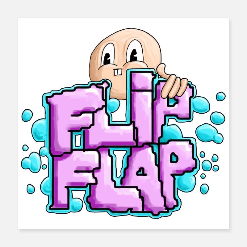 Spaßiger Graffiti-Bubble Flip Poster 40x40 cm