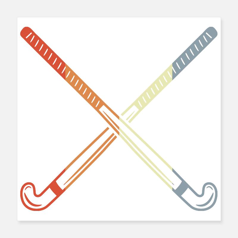 Retro hockey sticks Poster 16" x 16" (40x40 cm)