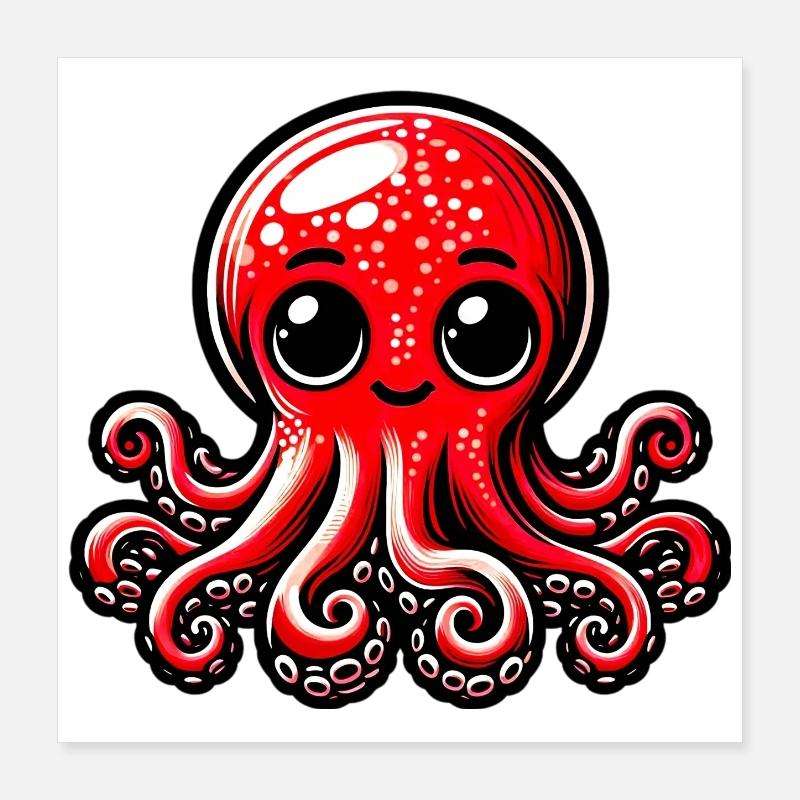 Pieuvre Poster 40 x 40 cm