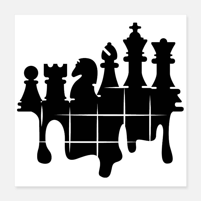 Chess Graffiti Jeu d’échecs Figurines Chevalier tour Poster 40 x 40 cm