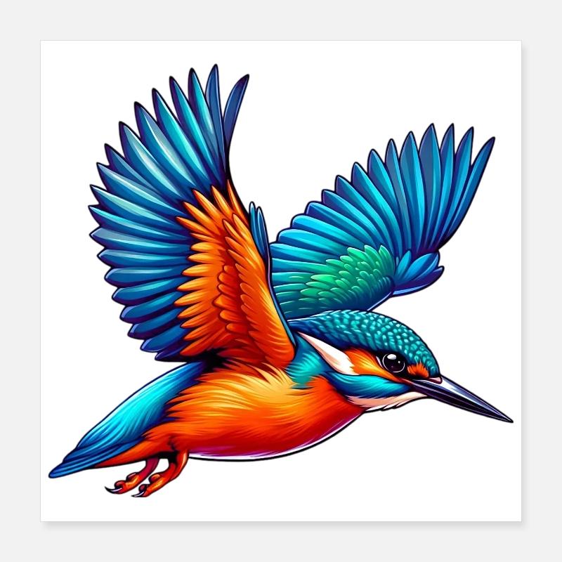Kingfisher Poster 16" x 16" (40x40 cm)