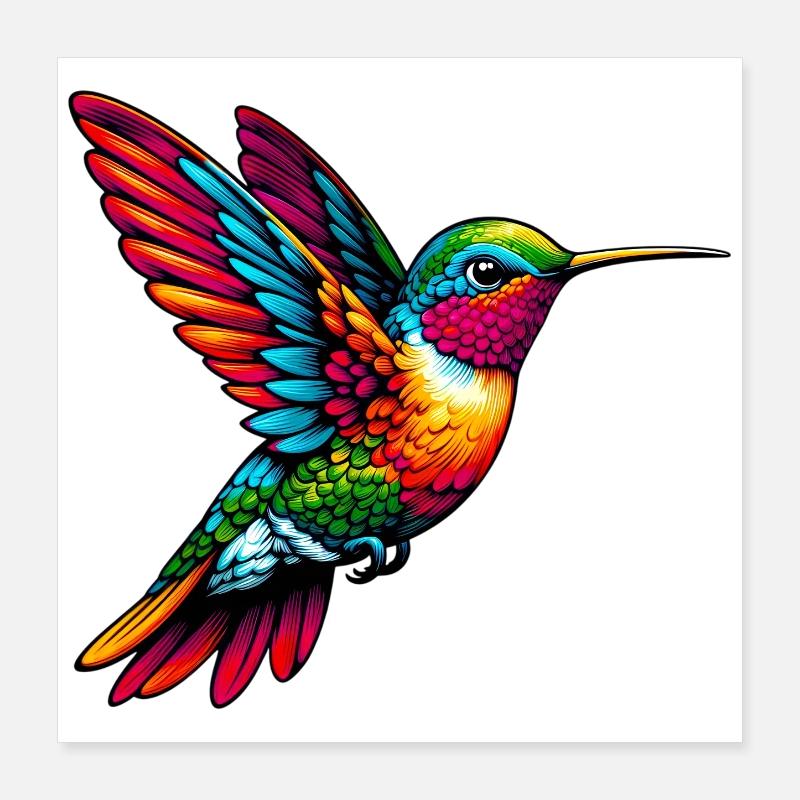 Colibri Poster 40 x 40 cm