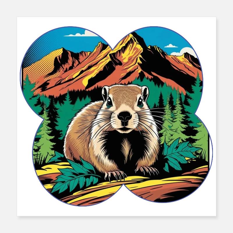 Murmeltier Poster 40x40 cm