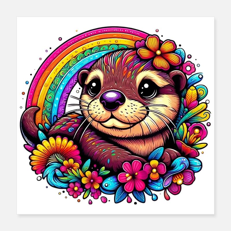 Otter Poster 16" x 16" (40x40 cm)