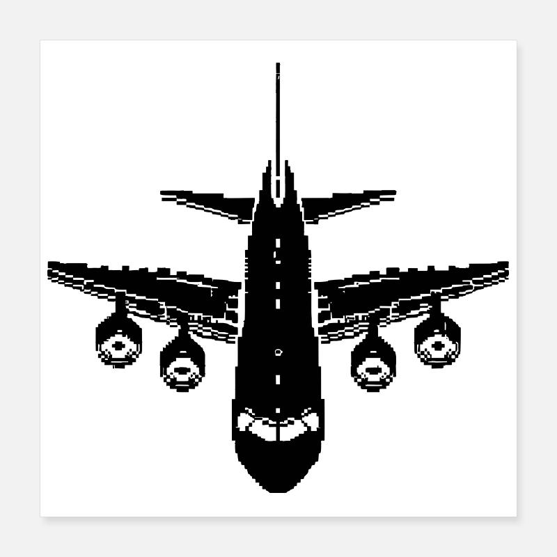 Graphiques pixel d’avion Poster 40 x 40 cm