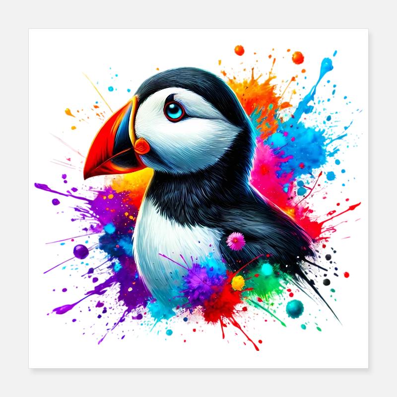 Puffin Poster 16" x 16" (40x40 cm)