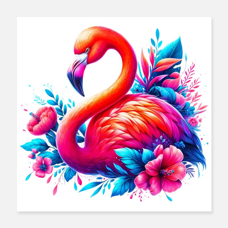 Flamant Poster 40 x 40 cm