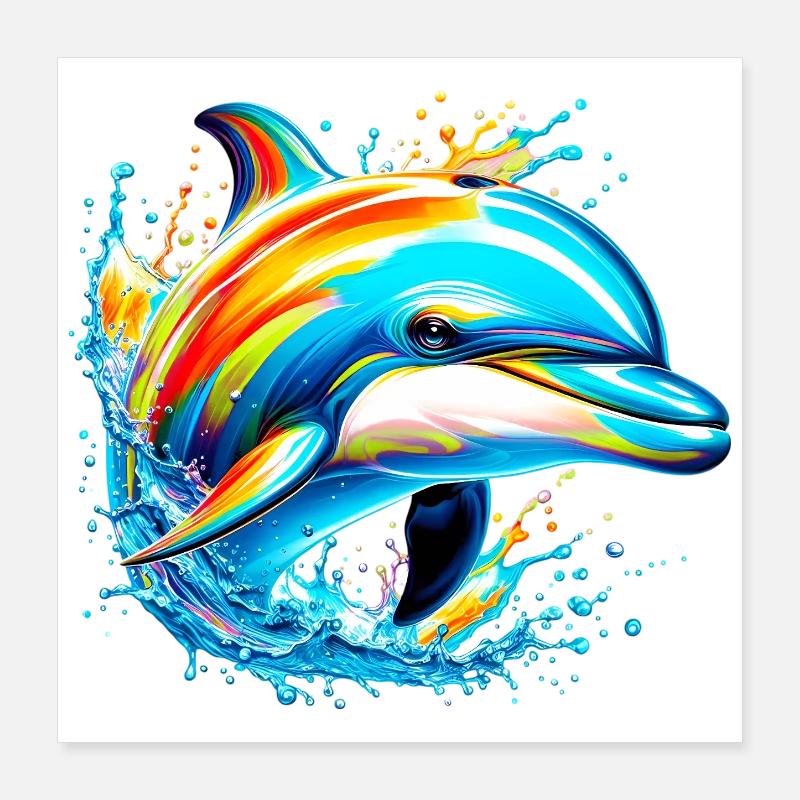 Delfin Poster 40x40 cm