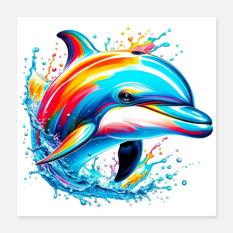 Delfin Poster 40x40 cm