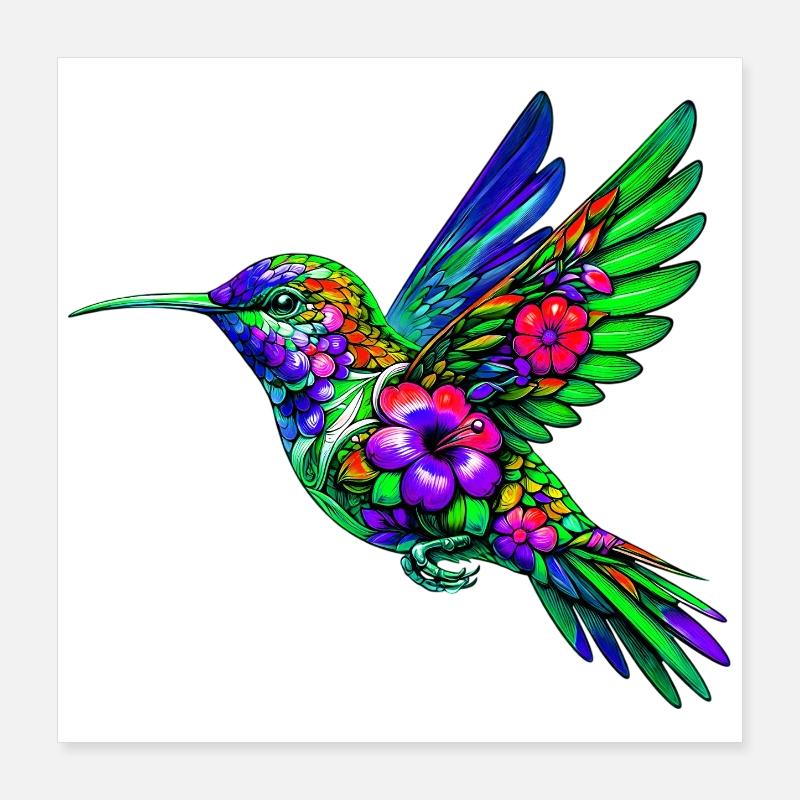 Colibri Poster 40 x 40 cm