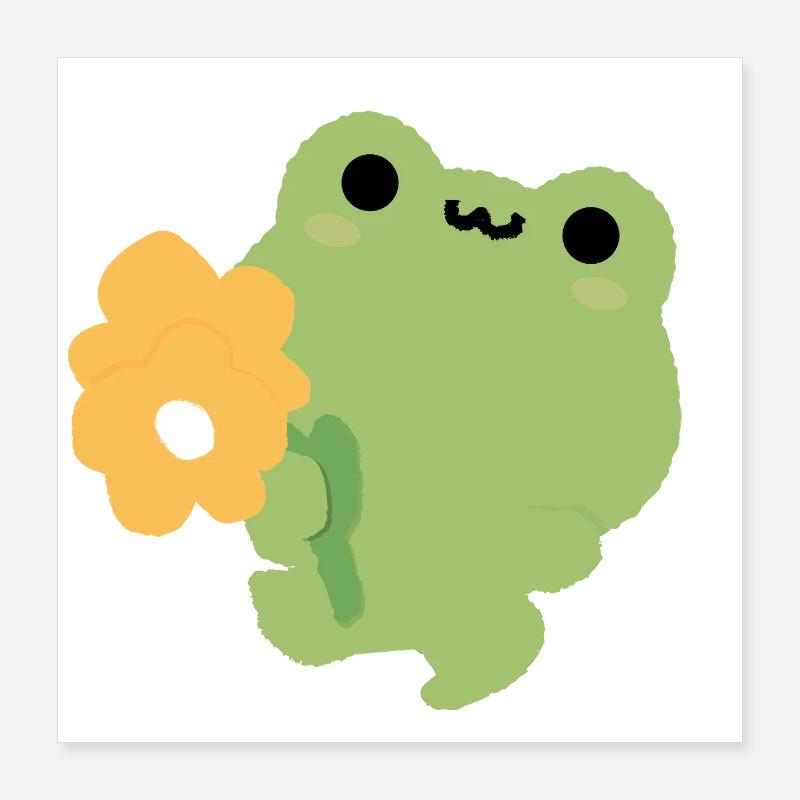 Romantic frog Poster 16" x 16" (40x40 cm)