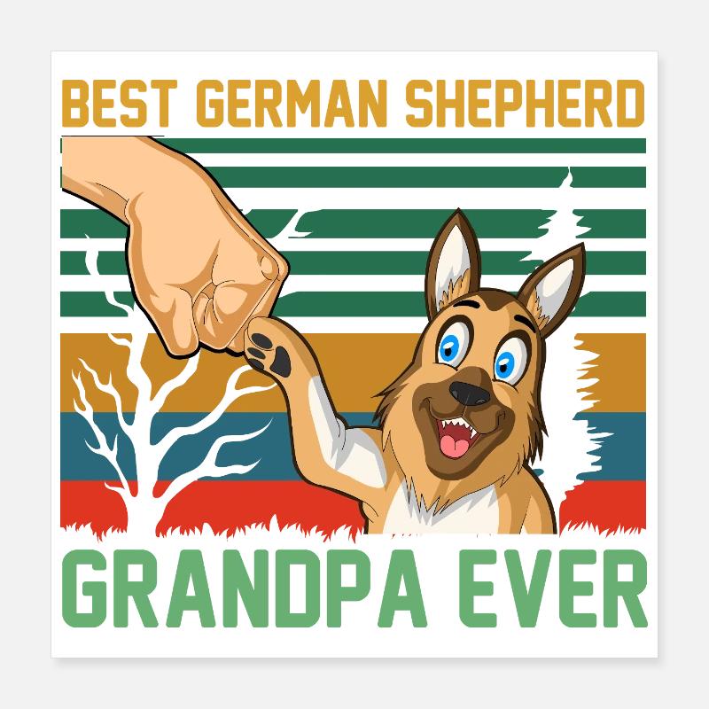 Berger Allemand Papi Poster 40 x 40 cm