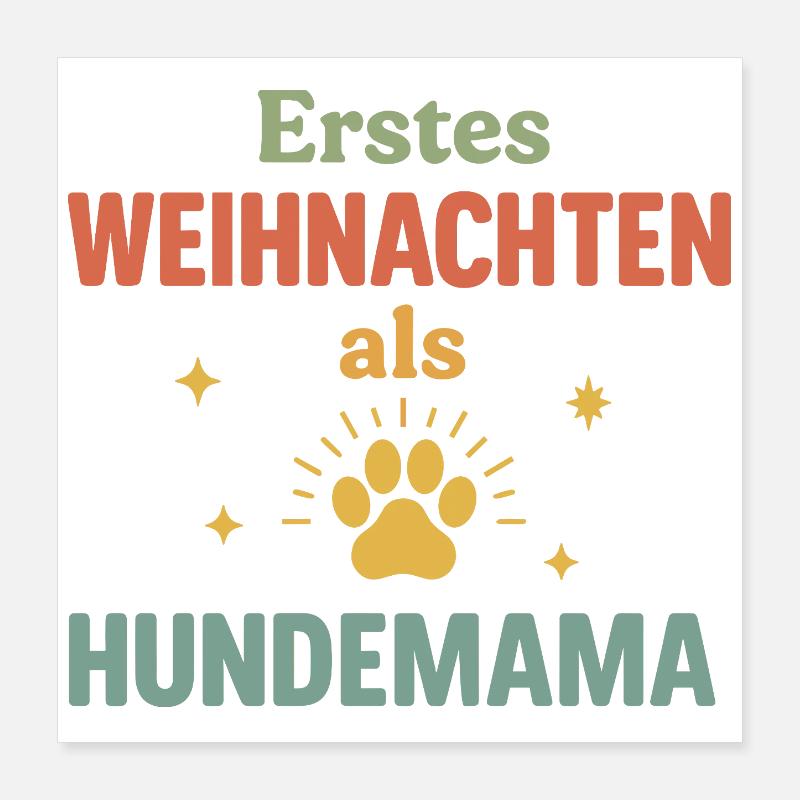 Boho Noël chien maman première célébration Poster 40 x 40 cm