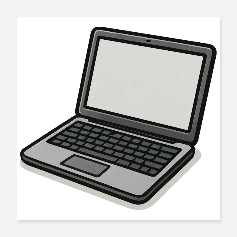 Computer portatile in stile vintage Poster 40x40 cm