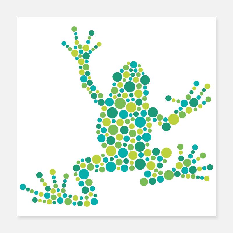 Dot frog made of colorful circles Poster 16" x 16" (40x40 cm)