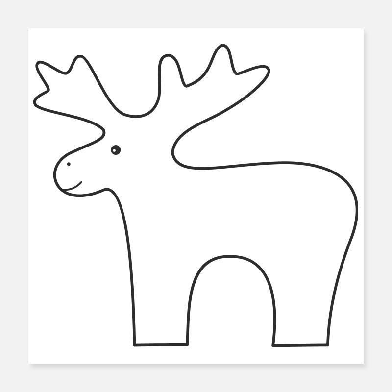 Reindeer Poster 16" x 16" (40x40 cm)