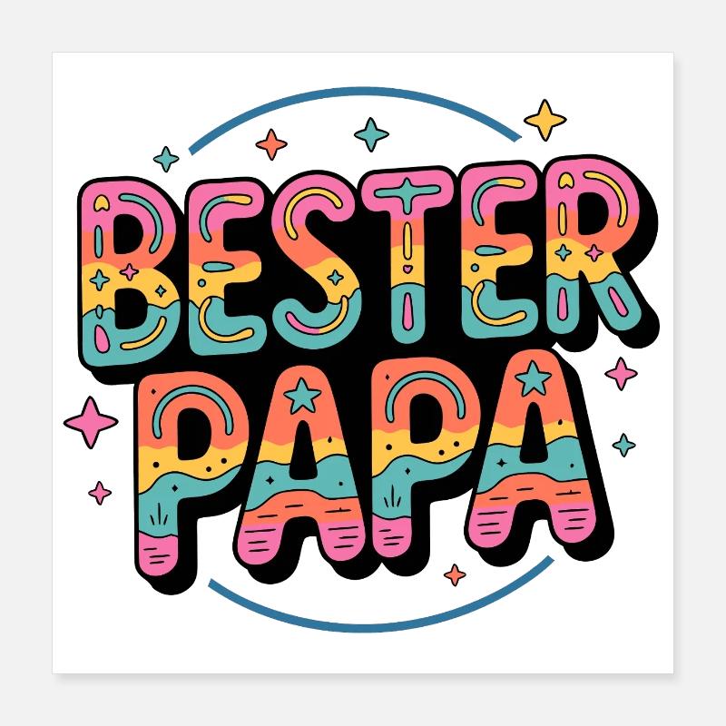 Meilleur papa Poster 40 x 40 cm
