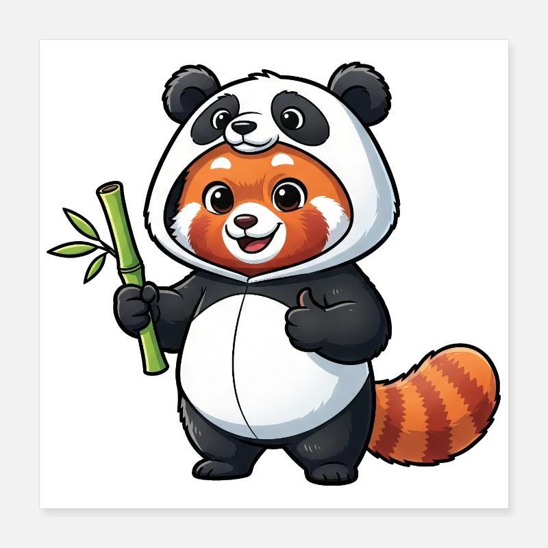 Carnaval costumé de Carnaval de renard panda mignon Poster 40 x 40 cm