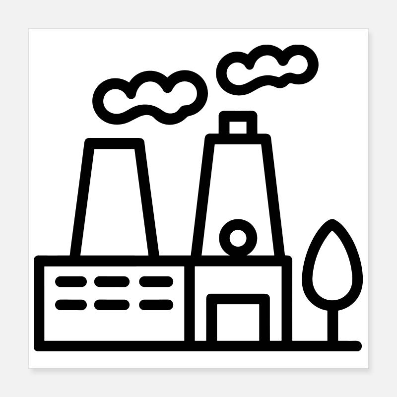 Umweltfreundliche Fabrik Poster 40x40 cm