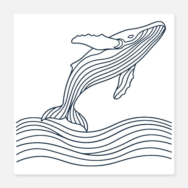 Wal Wellen Poster 40x40 cm