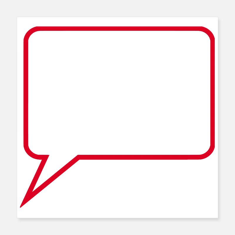 Sprechblase_Comic_rot2 Poster 40 x 40 cm