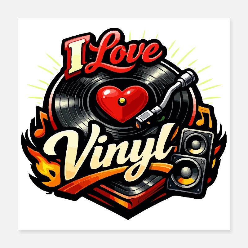 J’adore le vinyle Poster 40 x 40 cm