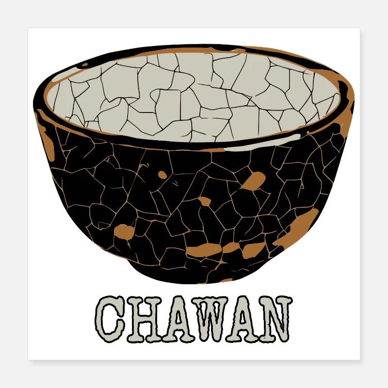 Cracked Chawan Tea Bowl Poster 16" x 16" (40x40 cm)