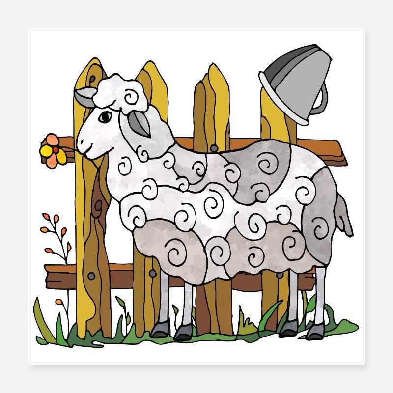 Schaf Poster 40x40 cm
