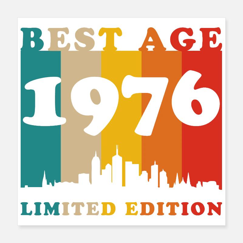 1976 Vintage Retro Geburtstagsgeschenk Poster 40x40 cm