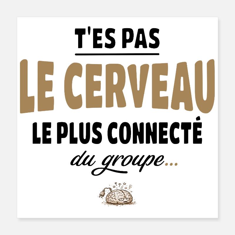 T’es pas le cerveau le plus connecté du groupe Poster 40 x 40 cm