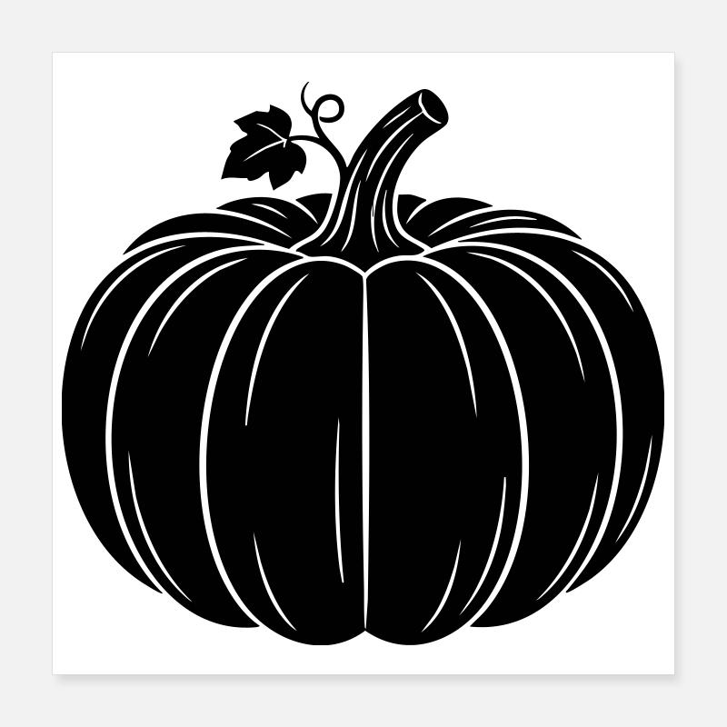 Silhouette de la récolte de citrouilles Poster 40 x 40 cm