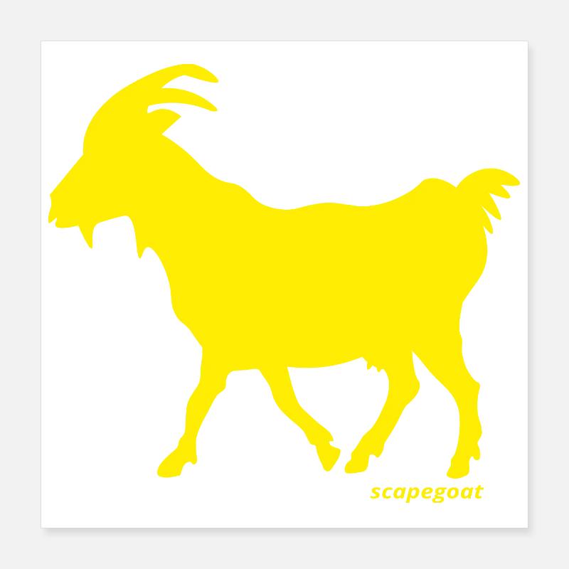 Ziege GOAT Sündenbock gelb Poster 40x40 cm