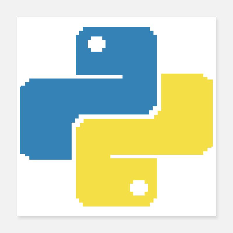Python Pixelart Poster 40x40 cm