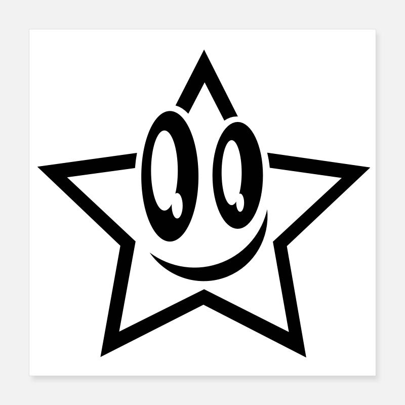 lachender stern gesicht star Poster 40x40 cm