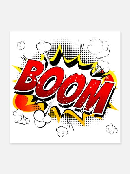 Boom Comic Grafik - Poster 40x40 cm - Weiß - Vorne