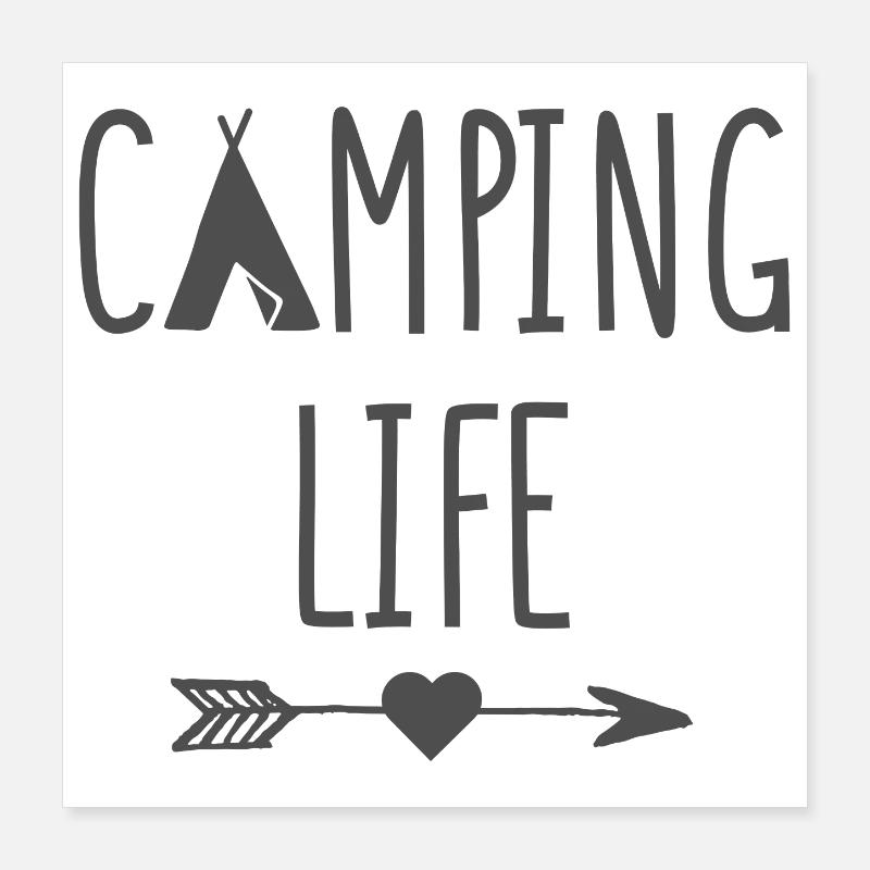 Vie de camping Poster 40 x 40 cm