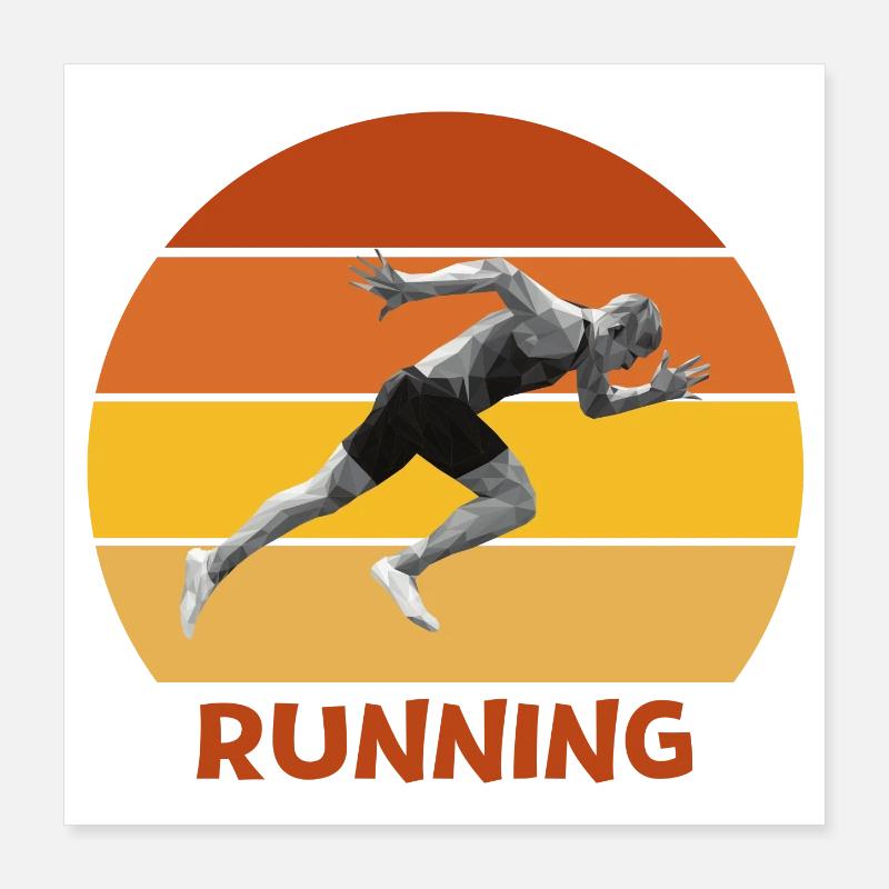 running, course à pied, sprint Poster 40 x 40 cm