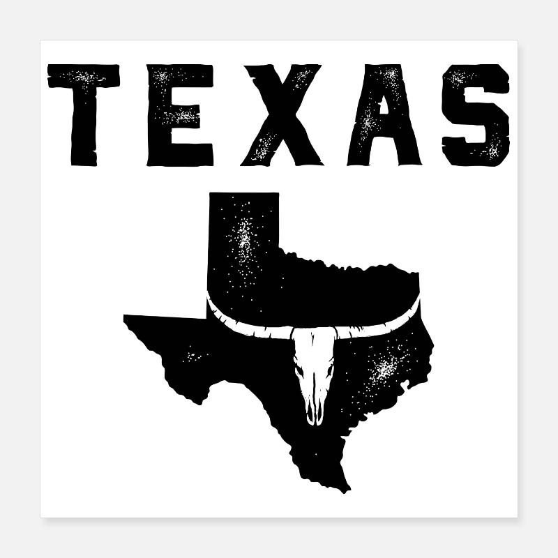 Texas map Poster 16" x 16" (40x40 cm)