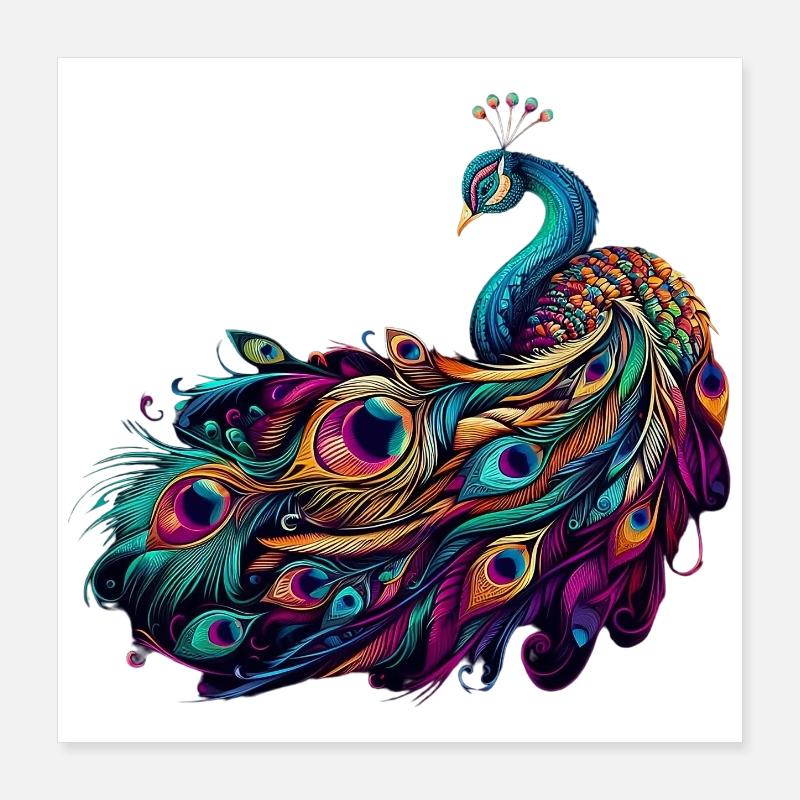 Pfau Poster 40x40 cm