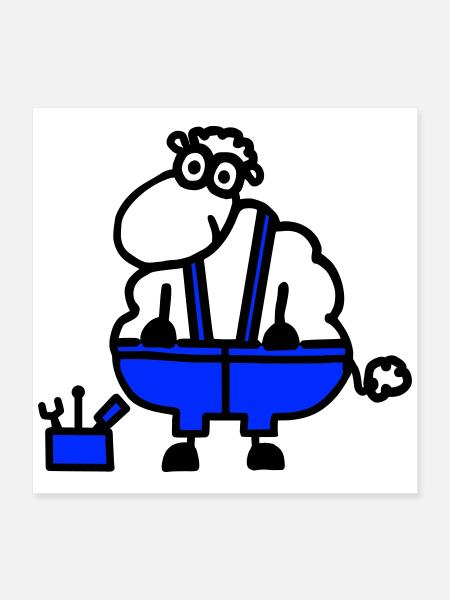 Handwerkerschaf, Held der Arbeit - Poster 40x40 cm - Weiß - Vorne