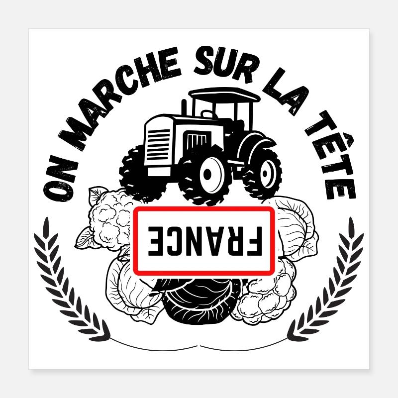 Agriculteurs français Poster 40 x 40 cm