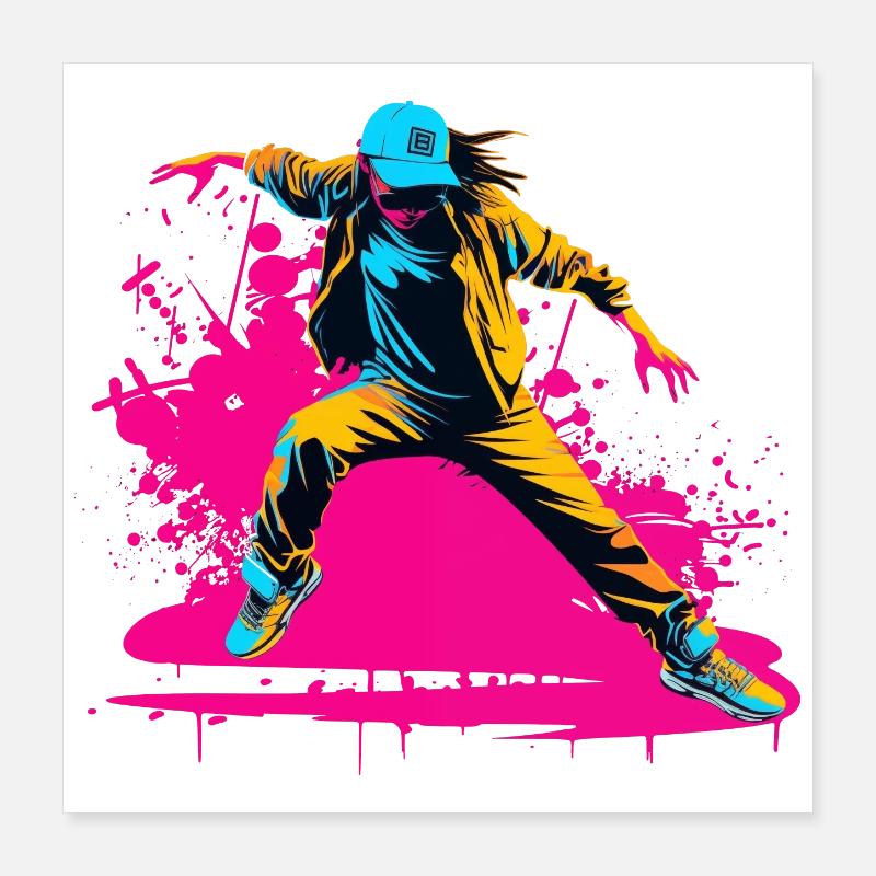 90s Breakdancer Poster 16" x 16" (40x40 cm)