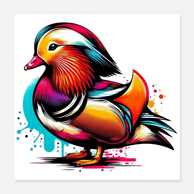 Canard mandarin Poster 40 x 40 cm