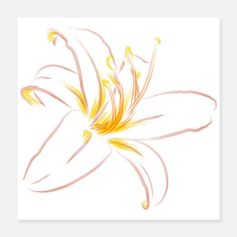 LYS ROSE CLAIR Poster 40 x 40 cm