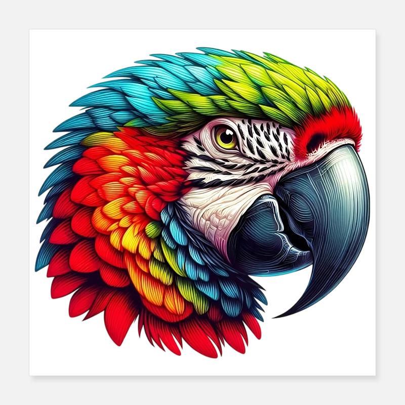 Papagei Poster 40x40 cm