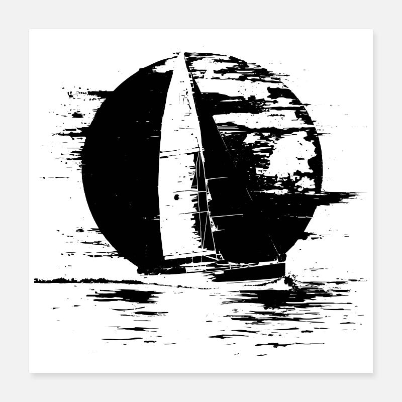 Segelboot Poster 40x40 cm