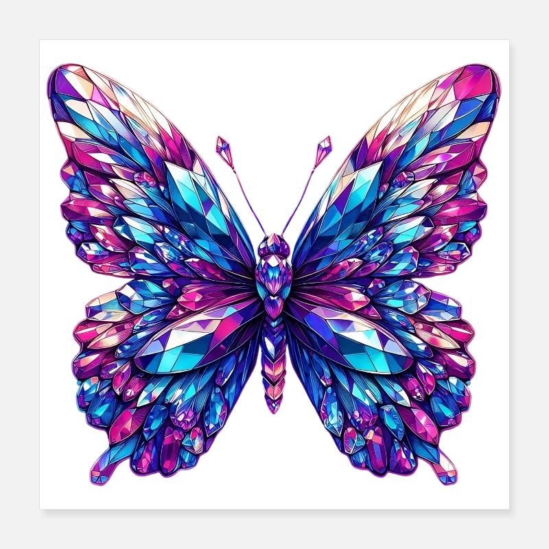 Papillon de cristal Poster 40 x 40 cm