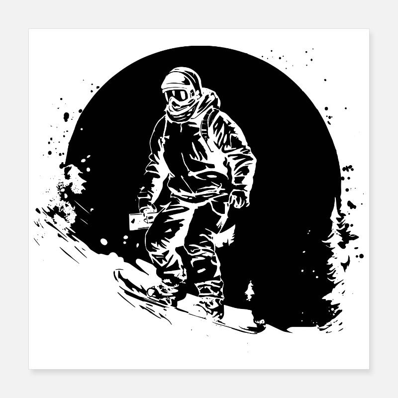 Planche à neige Poster 40 x 40 cm